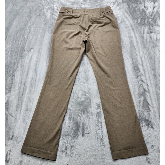 Maurices Pants Womens 5/6 Tan Mid Rise Slim Flare Trouser Leg Stretch Office - Picture 2 of 11